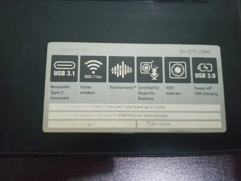 Rs 60,000 Acer core i7 7th generat