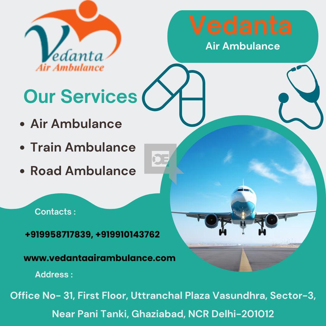 Vedanta Air Ambulance Service in Srinagar with World-best Healthcare