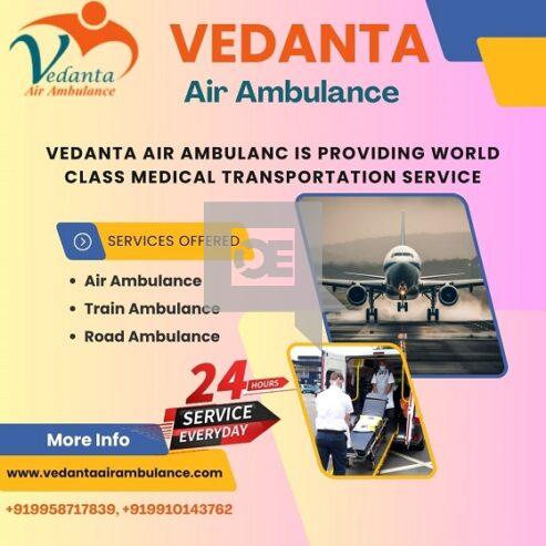 Vedanta Air Ambulance Service in Gorakhpur with Hi-tech Medical Tool