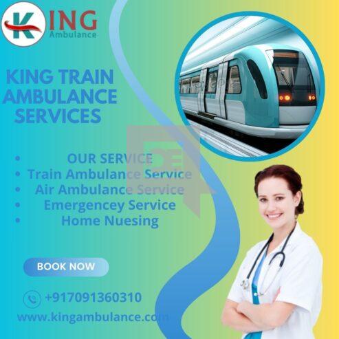 Hire the best King Train Ambulance with High-Tech Medical Delhi