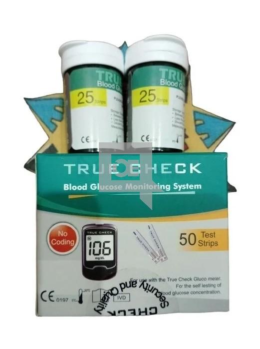 TRUE CHECK Glucometer Strips (Pack of 50)