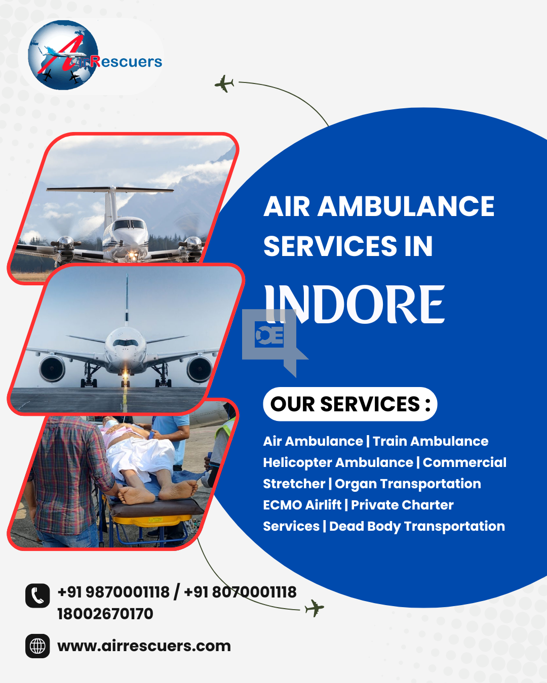 Indore’s Trusted Air Ambulance – Saving Lives 24/7!